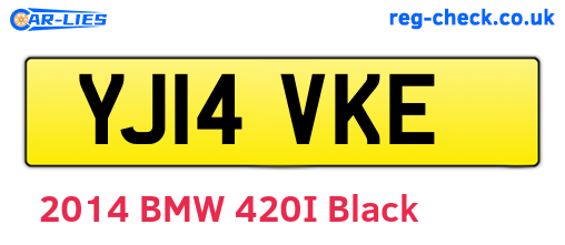 YJ14VKE are the vehicle registration plates.