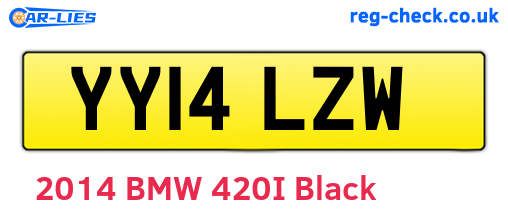 YY14LZW are the vehicle registration plates.