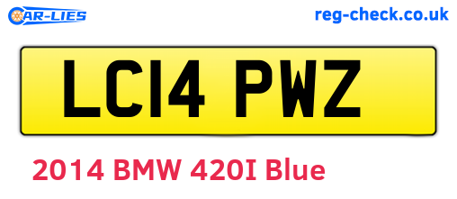 LC14PWZ are the vehicle registration plates.
