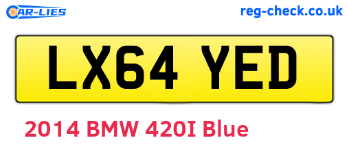 LX64YED are the vehicle registration plates.