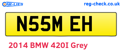 N55MEH are the vehicle registration plates.
