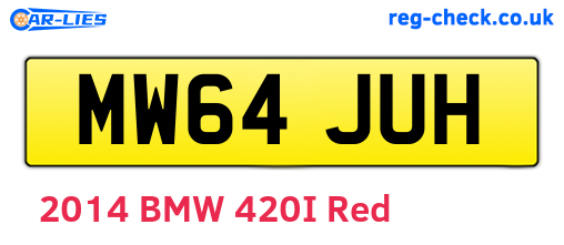 MW64JUH are the vehicle registration plates.
