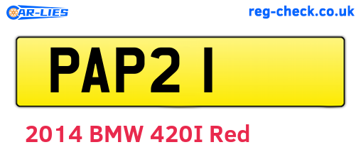 PAP21 are the vehicle registration plates.