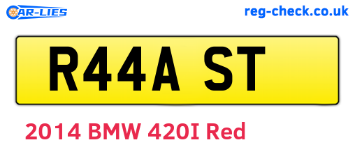 R44AST are the vehicle registration plates.