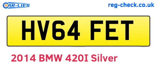HV64FET are the vehicle registration plates.