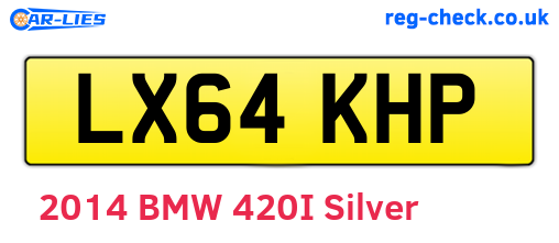 LX64KHP are the vehicle registration plates.