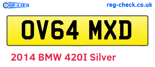 OV64MXD are the vehicle registration plates.