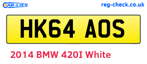 HK64AOS are the vehicle registration plates.