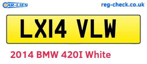 LX14VLW are the vehicle registration plates.