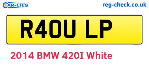 R40ULP are the vehicle registration plates.