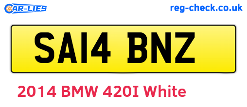 SA14BNZ are the vehicle registration plates.