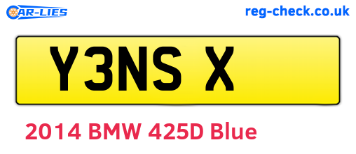 Y3NSX are the vehicle registration plates.