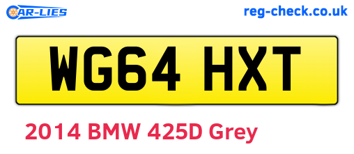 WG64HXT are the vehicle registration plates.