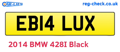 EB14LUX are the vehicle registration plates.