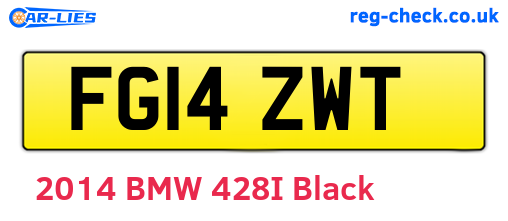 FG14ZWT are the vehicle registration plates.
