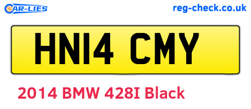 HN14CMY are the vehicle registration plates.