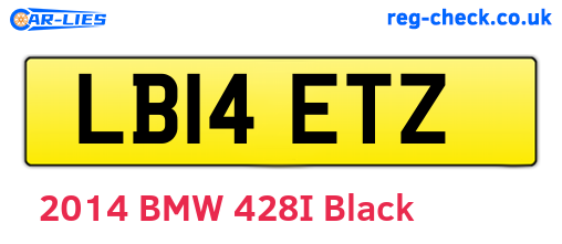LB14ETZ are the vehicle registration plates.