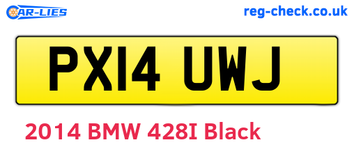 PX14UWJ are the vehicle registration plates.