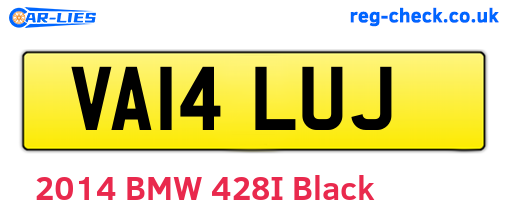 VA14LUJ are the vehicle registration plates.