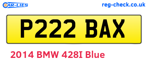 P222BAX are the vehicle registration plates.