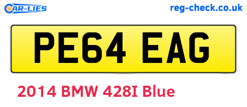 PE64EAG are the vehicle registration plates.
