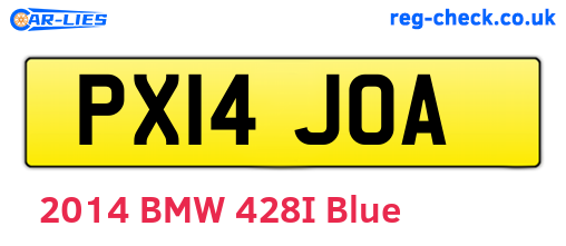 PX14JOA are the vehicle registration plates.