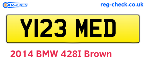 Y123MED are the vehicle registration plates.
