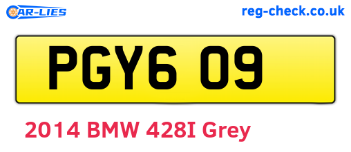 PGY609 are the vehicle registration plates.