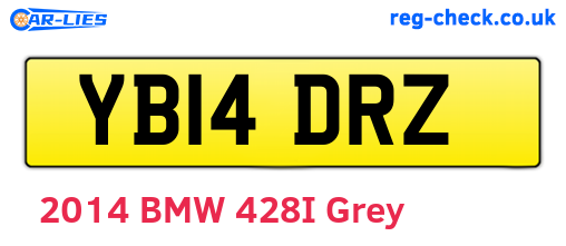 YB14DRZ are the vehicle registration plates.
