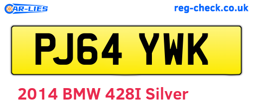 PJ64YWK are the vehicle registration plates.