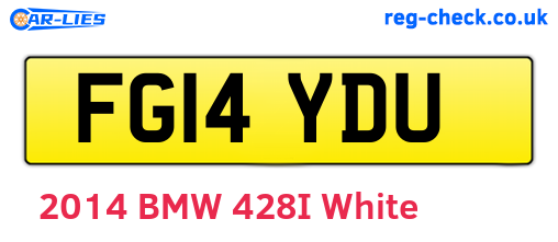 FG14YDU are the vehicle registration plates.