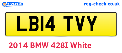LB14TVY are the vehicle registration plates.