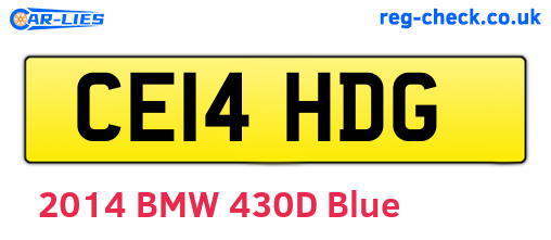 CE14HDG are the vehicle registration plates.