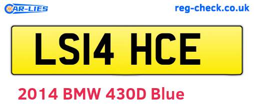 LS14HCE are the vehicle registration plates.