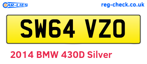 SW64VZO are the vehicle registration plates.