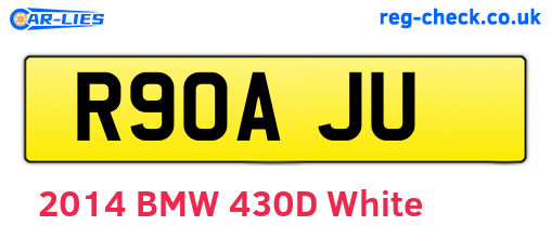 R90AJU are the vehicle registration plates.