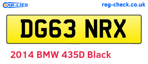 DG63NRX are the vehicle registration plates.