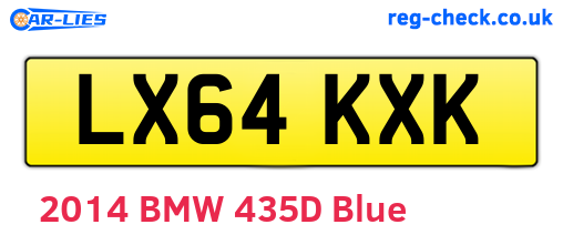 LX64KXK are the vehicle registration plates.