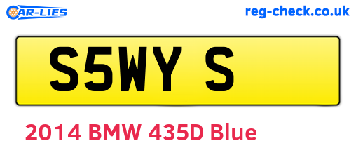 S5WYS are the vehicle registration plates.