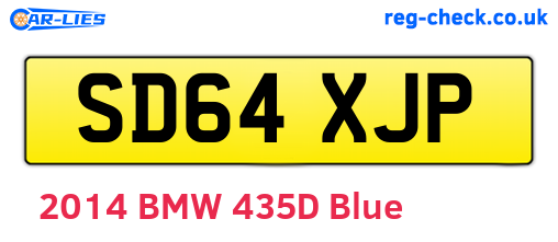 SD64XJP are the vehicle registration plates.