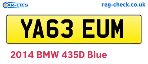 YA63EUM are the vehicle registration plates.