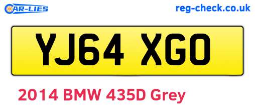 YJ64XGO are the vehicle registration plates.