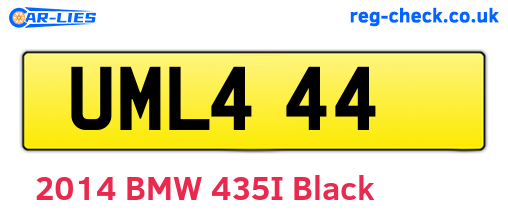UML444 are the vehicle registration plates.
