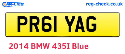 PR61YAG are the vehicle registration plates.