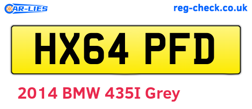 HX64PFD are the vehicle registration plates.