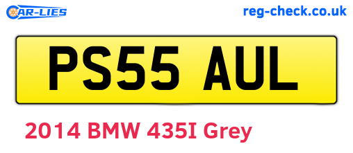 PS55AUL are the vehicle registration plates.