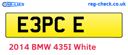 E3PCE are the vehicle registration plates.
