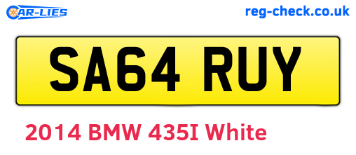 SA64RUY are the vehicle registration plates.