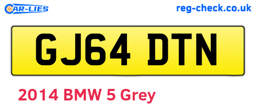 GJ64DTN are the vehicle registration plates.