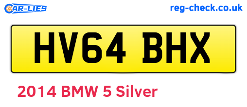 HV64BHX are the vehicle registration plates.